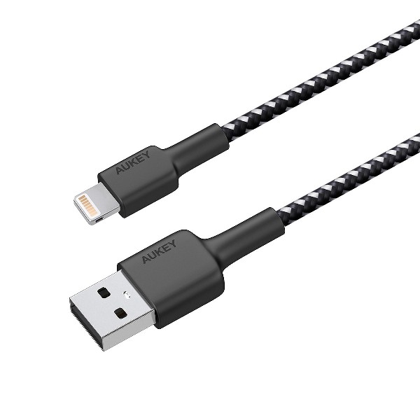Cáp sạc nhanh cho Iphone hiệu AUKEY CB-BAL3, Nilon, MFI, dài 1.2m