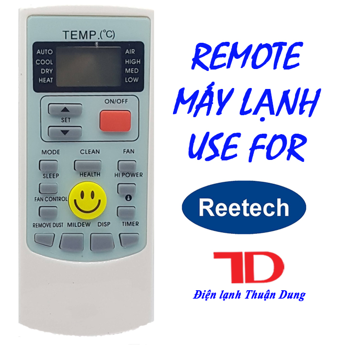 Remote, điều khiển dành cho máy lạnh Reetech Mặt cười  - Điện Lạnh Thuận Dung