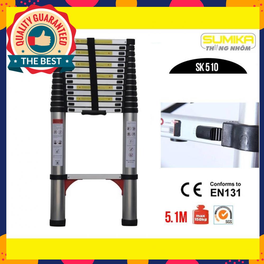 Thang nhôm rút gọn Sumika 5.1m SK510 - Màu đen