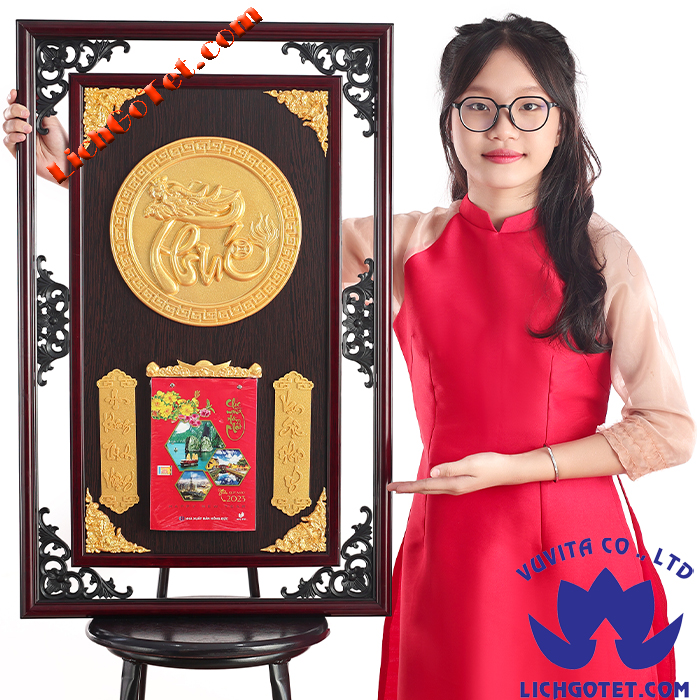 [HCM]LỊCH GỖ PHÙ ĐIÊU CAO CẤP PHÚC TRÒN K2D
