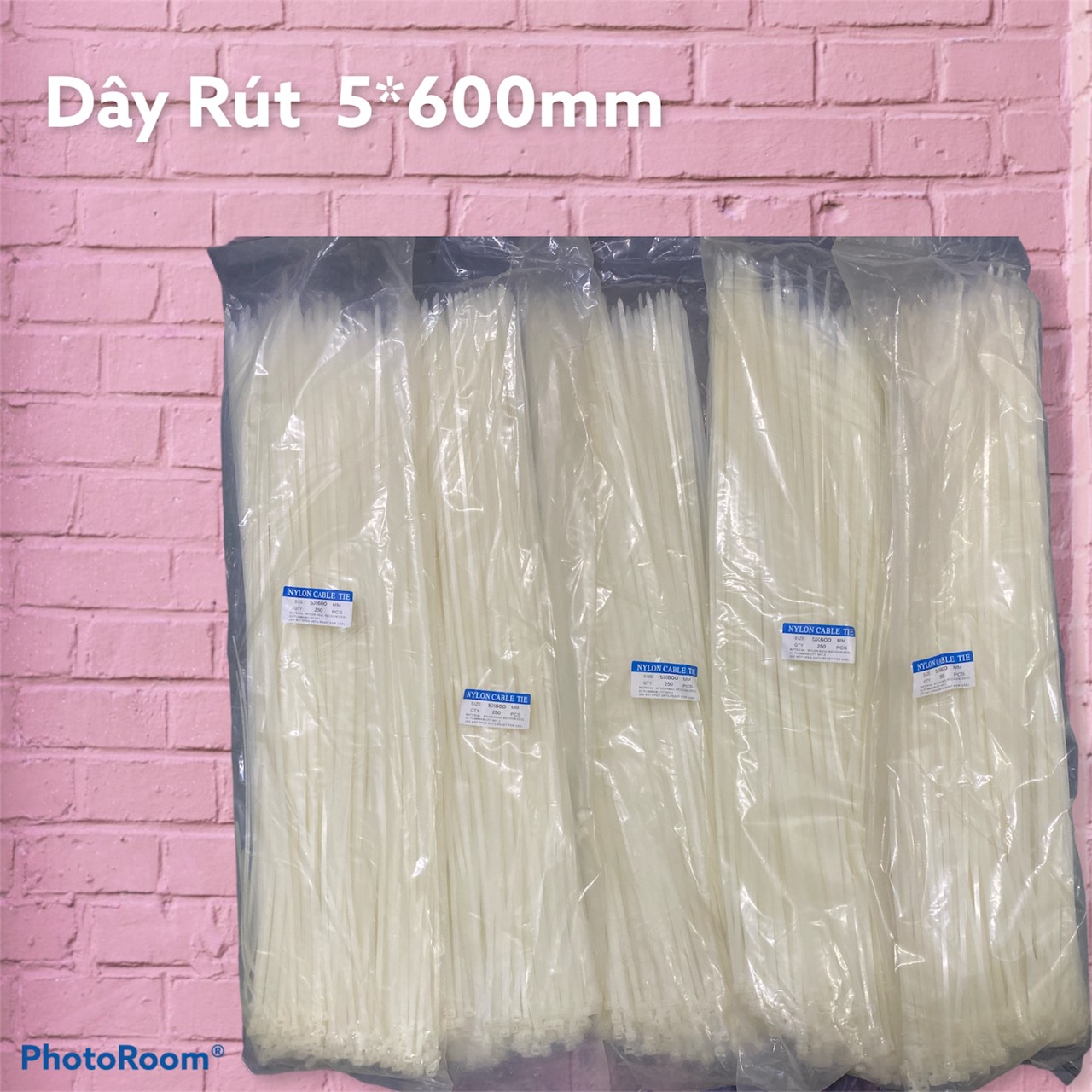 Dây rút nhựa 5*600mm ( ĐÓNG GÓI 1 BỊCH GỒM 250 SỢI DÂY RÚT )