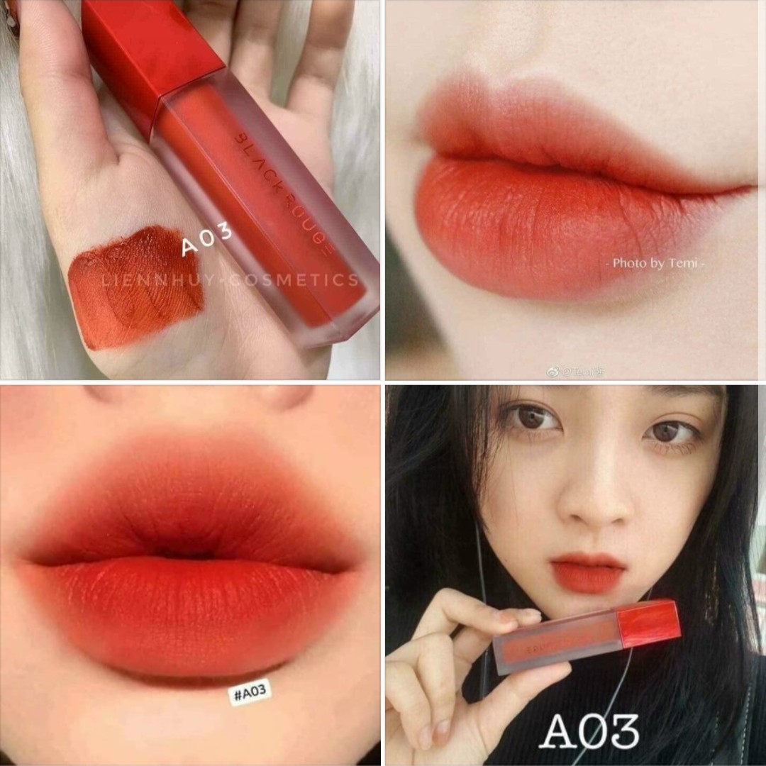 Son Black rouge A03 đỏ cam cháy