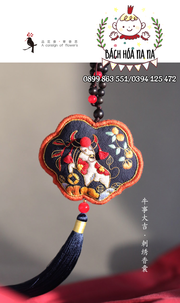 DIY BỘ KIT TỰ BẠN THÊU TAY THỦ CÔNG Túi thơm TRÂU KIM NGƯU PHÚ QUÝ- CẦU MAY MẮN - THẮNG LỢI - LÀM MÓC KHOÁ TÚI THƠM TREO Ô TÔ VÀ QUÀ TẶNG - Bách hóa Na Na