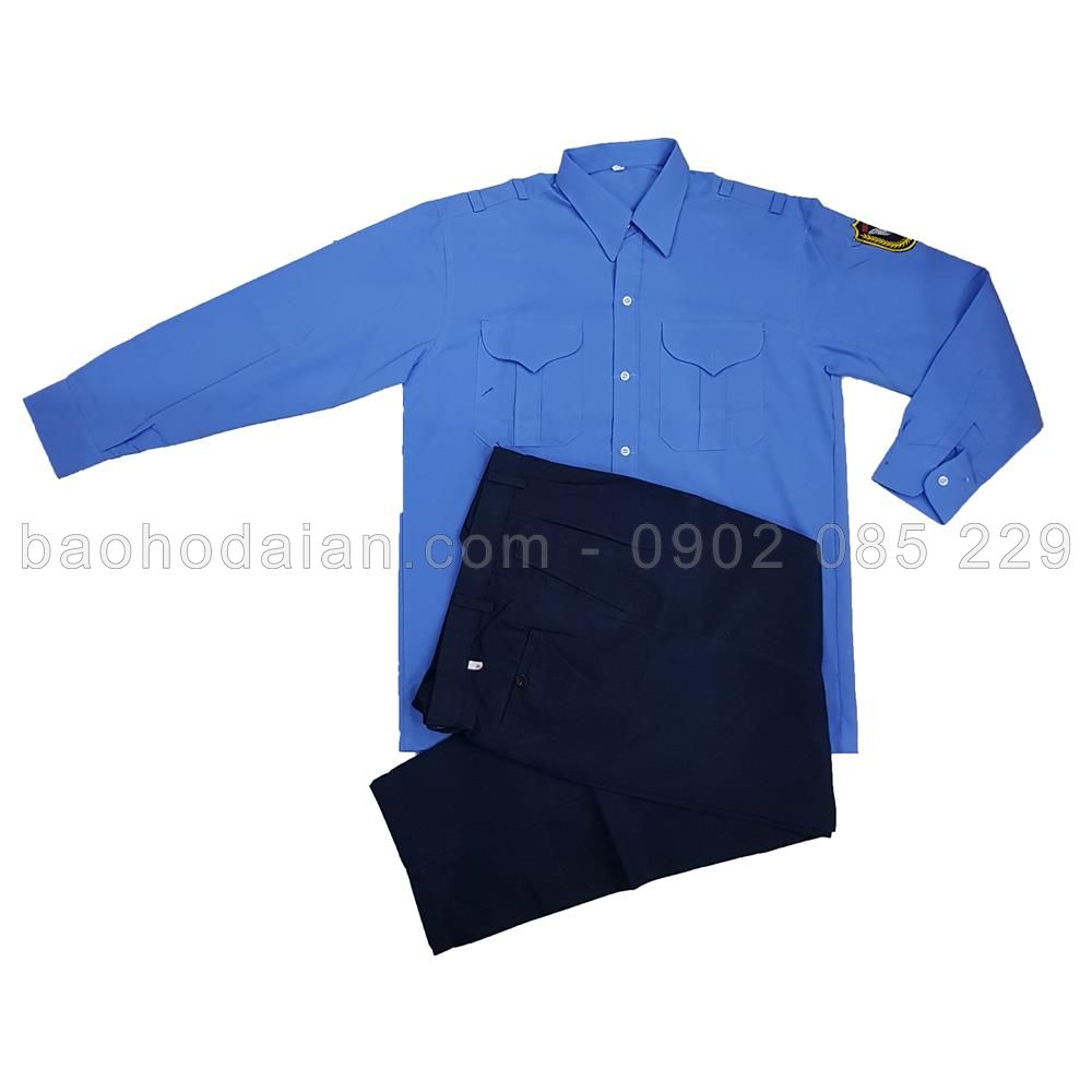 Bộ quần áo bảo vệ tay dài màu xanh (áo vải xi - quần casme)