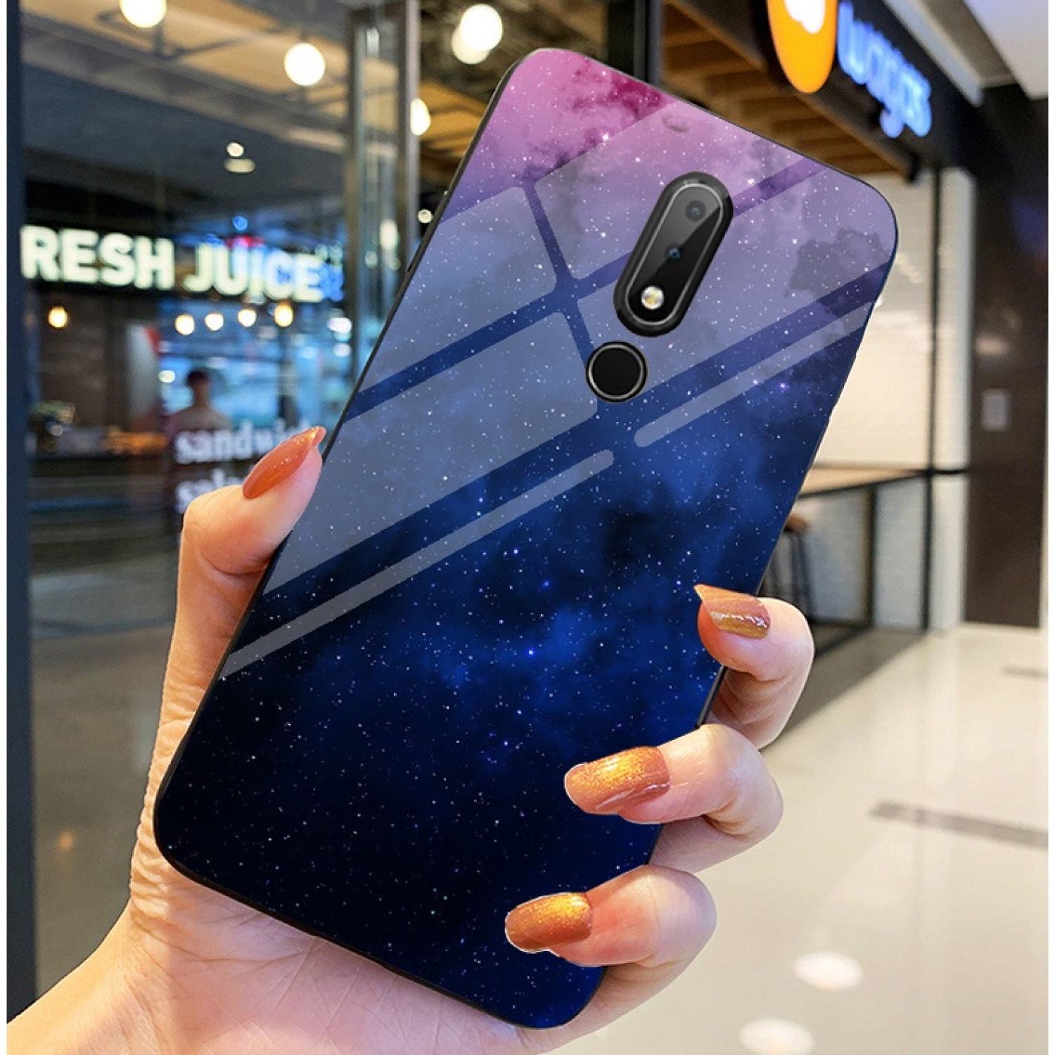 Ốp Lưng NOKIA 8.1 Ốp kính bóng cao cấp Phi Hành Gia