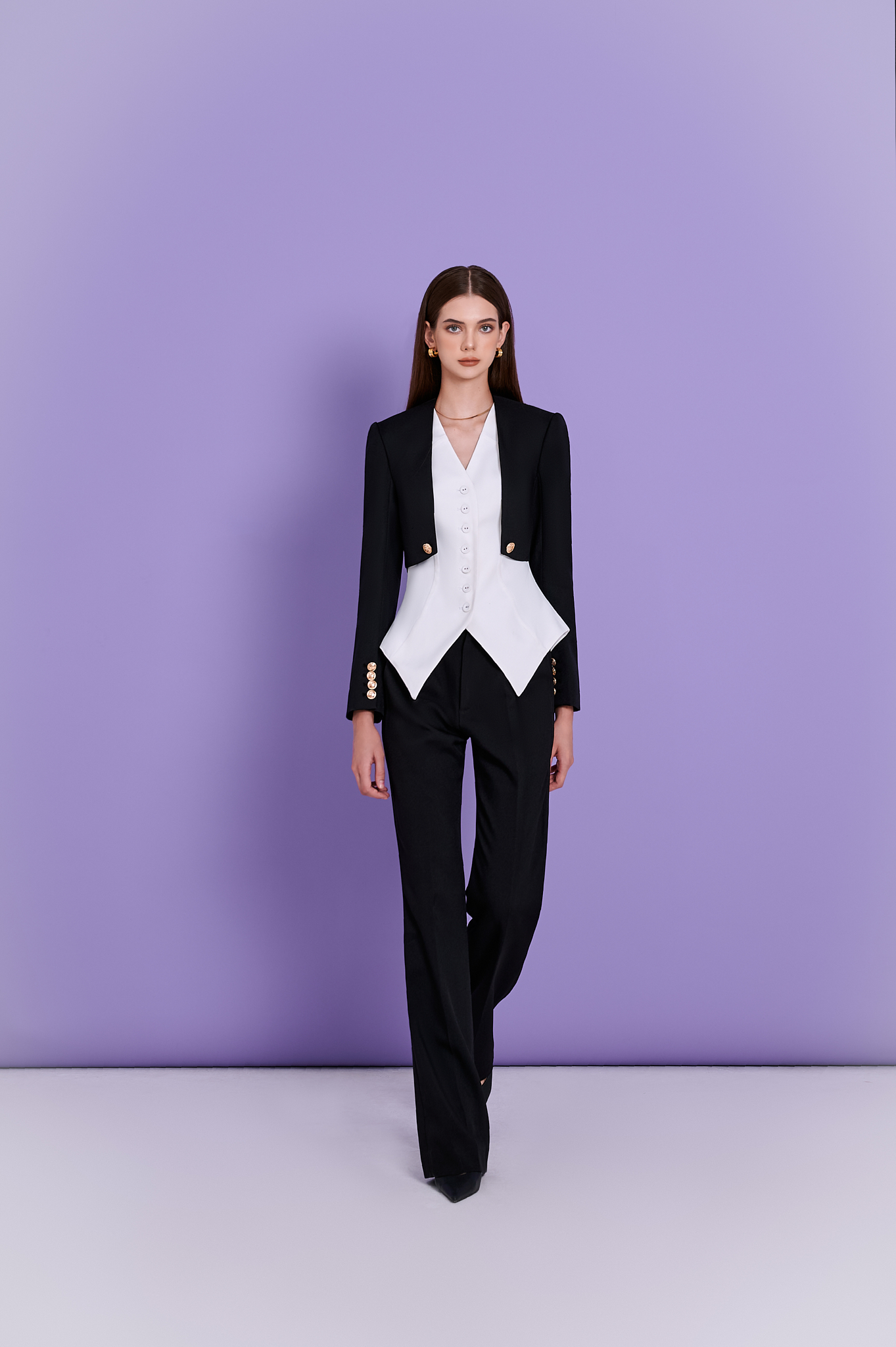 Áo blazer croptop phá cách - ESTHER STUDIOS Henry Blazer - Black