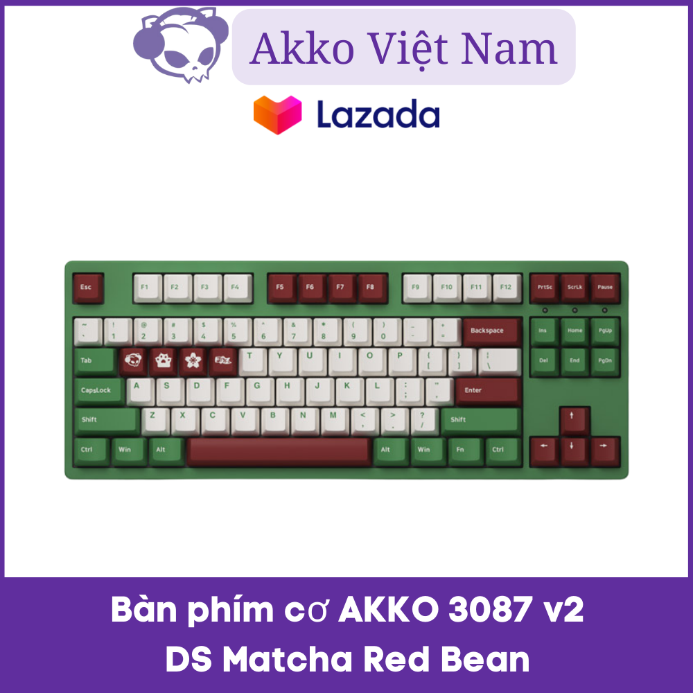 Bàn phím cơ AKKO 3087 v2 DS Matcha Red Bean (Akko switch v2)