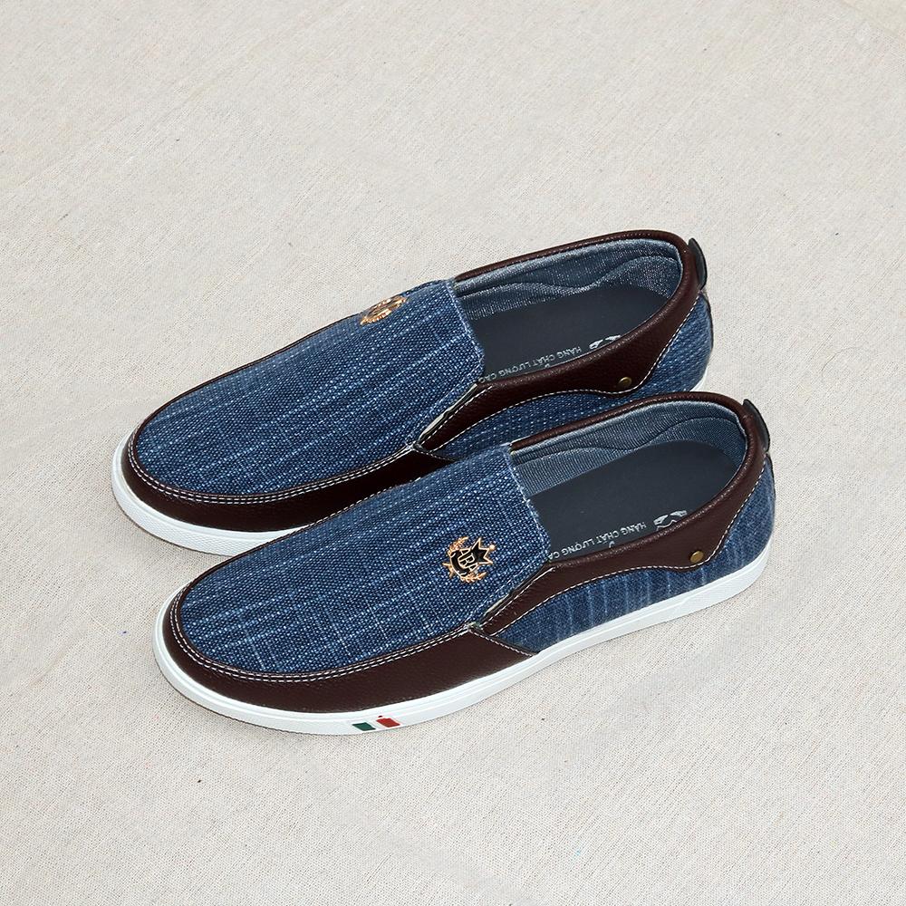 Giày lười vải nam- giày mọi, Lười thể thao ( Xanh Jean mã MD2 JeanX)