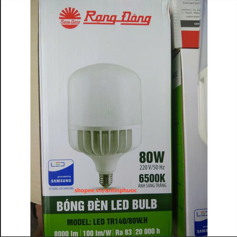 Đèn LED Búp Trụ 80W Rạng Đông LED TR140 NĐ/80W