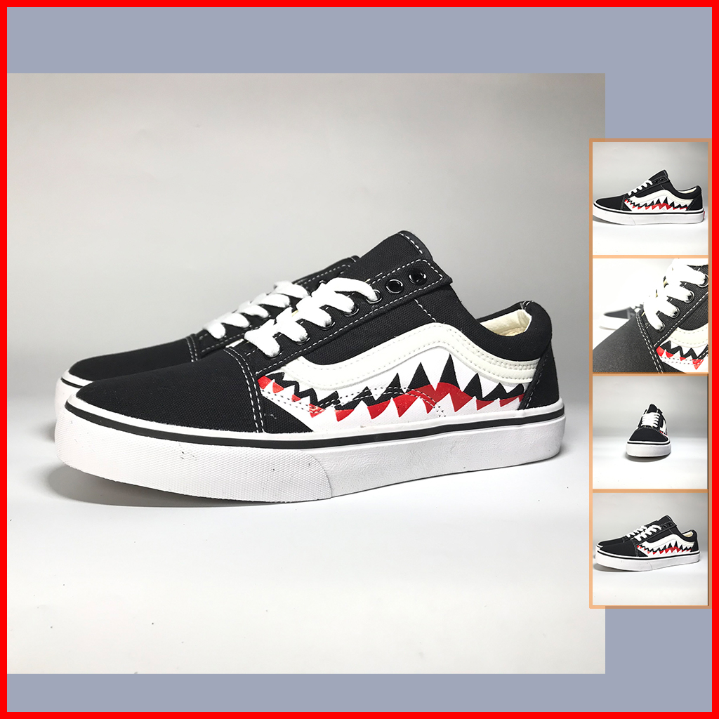 Giày Vans Cá Mập Bape Full Box