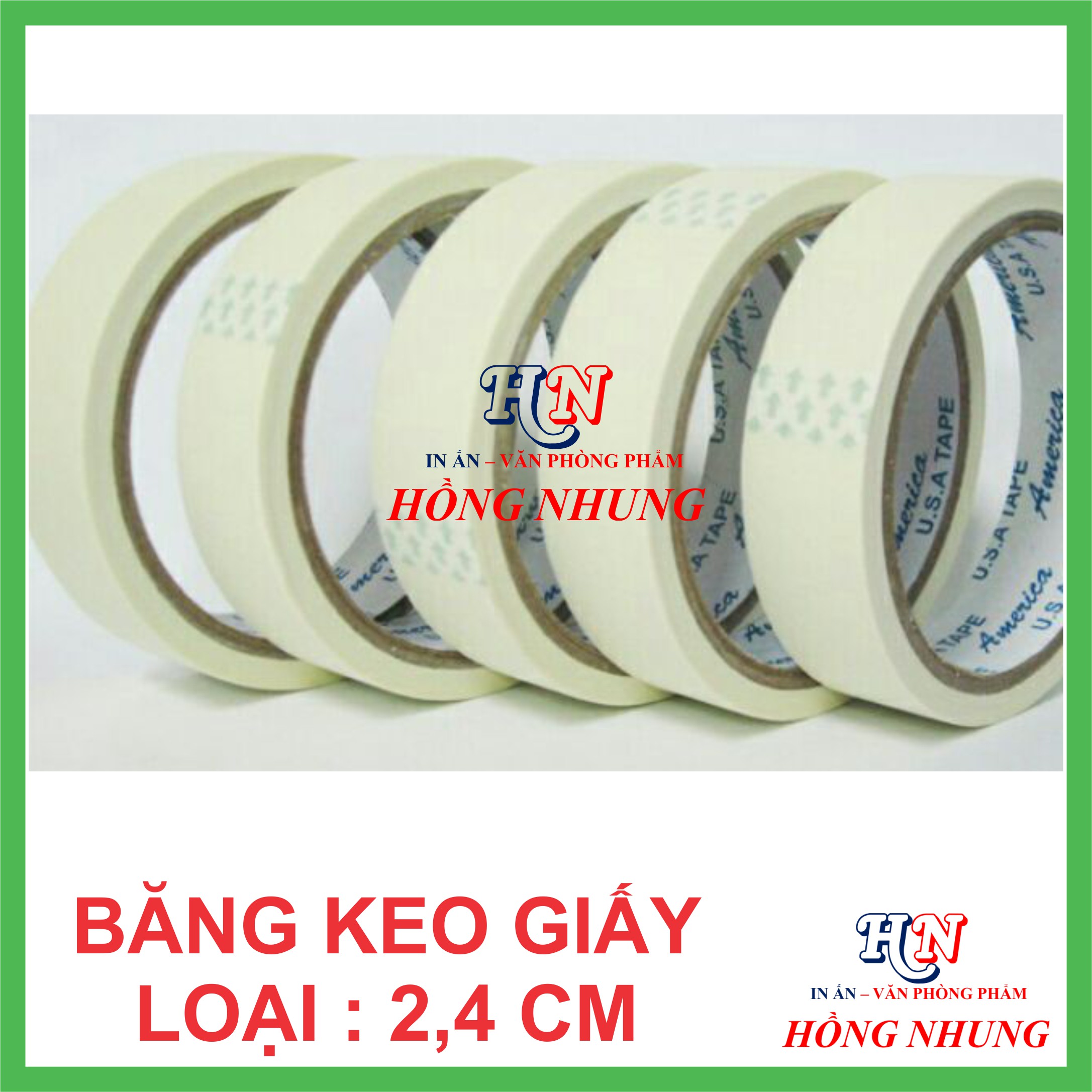 1 cuộn băng keo giấy 1,2cm / 2,4cm ; siêu dính, bền, chắc chắn, tiện dụng.