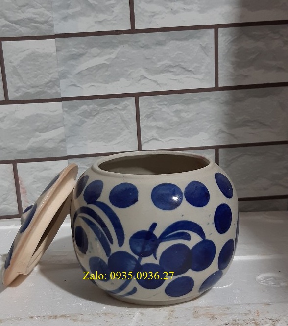 [HCM]lọ hủ thố đựng gia vị chấm bi C15*R14 cm