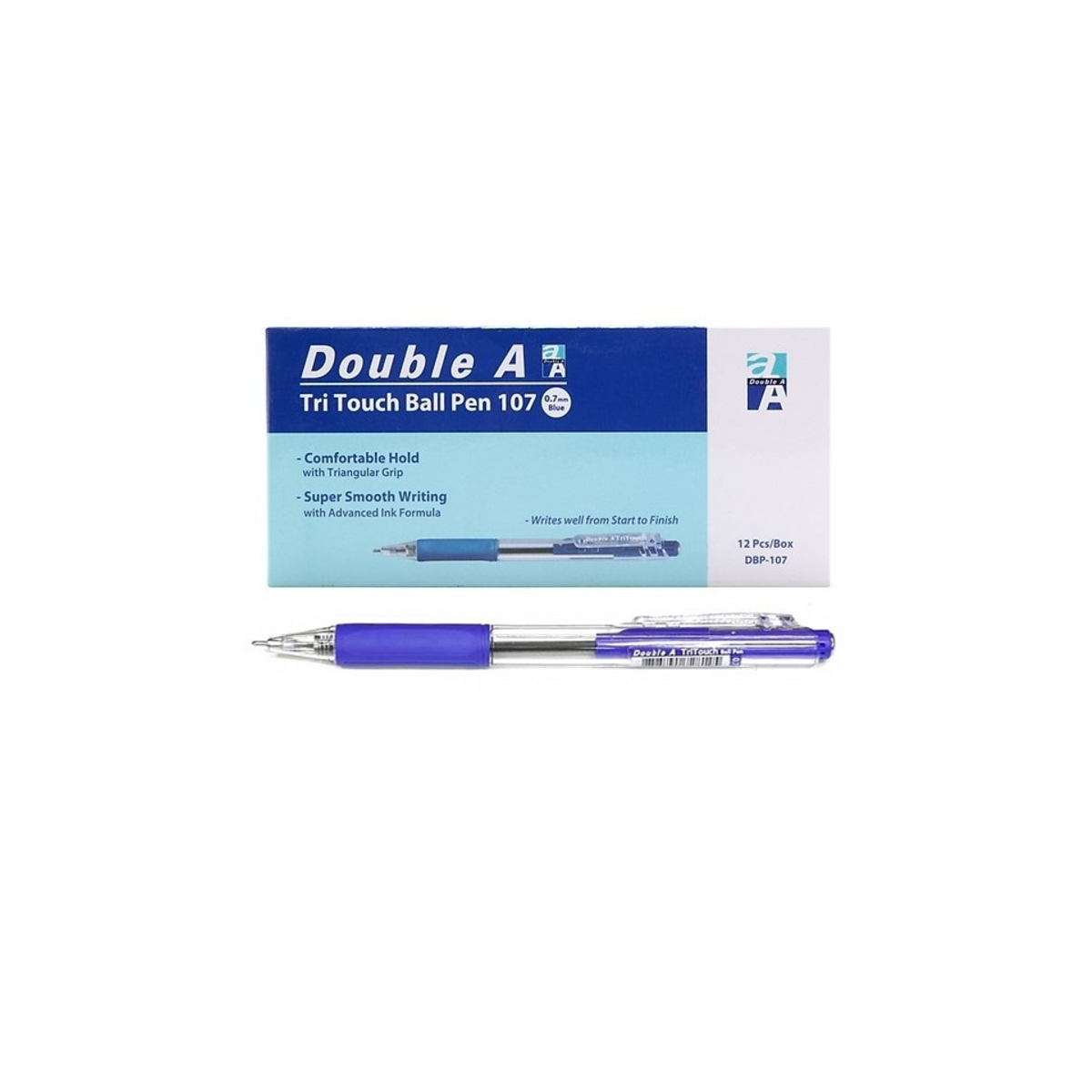 BÚT BI DOUBLE A TRITOUCH BALL PEN 107 - 0.7MM - HỘP 12 BÚT