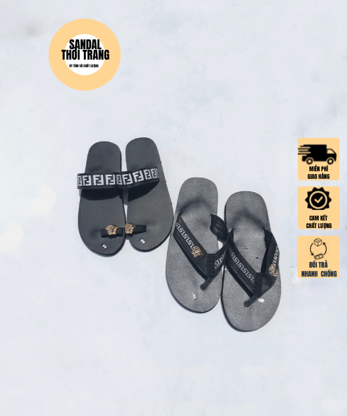 Combo Dép Sandal cặp đôi nam nữ giá rẻ full đen !!! Dép cặp đôi nam nữ thời trang