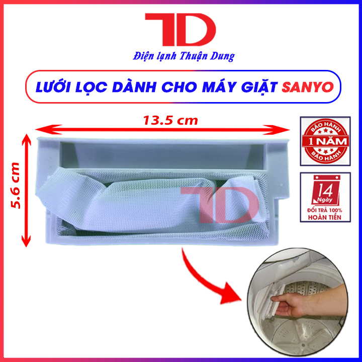 Lưới lọc máy giặt SANYO 6.5kg, túi lọc cặn bẩn và lọc xơ vải khi giặt - Điện Lạnh Thuận Dung