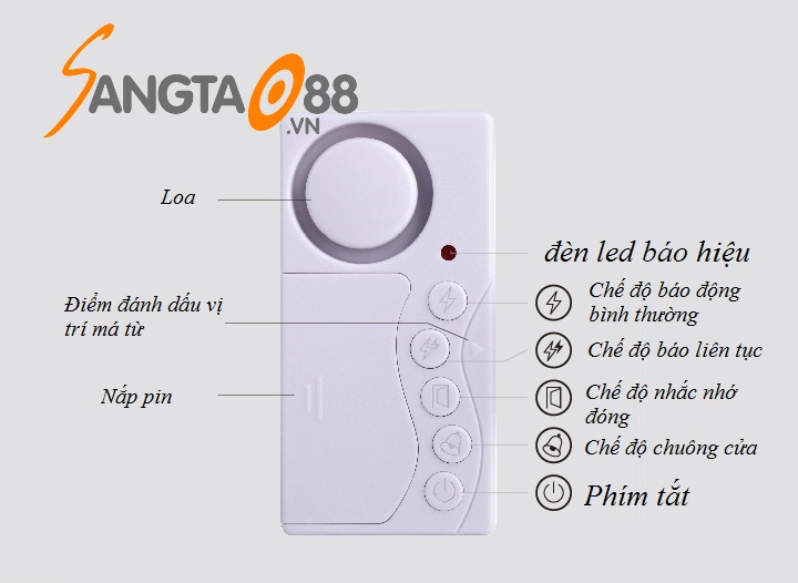 Báo động cửa mở cao cấp SF02c