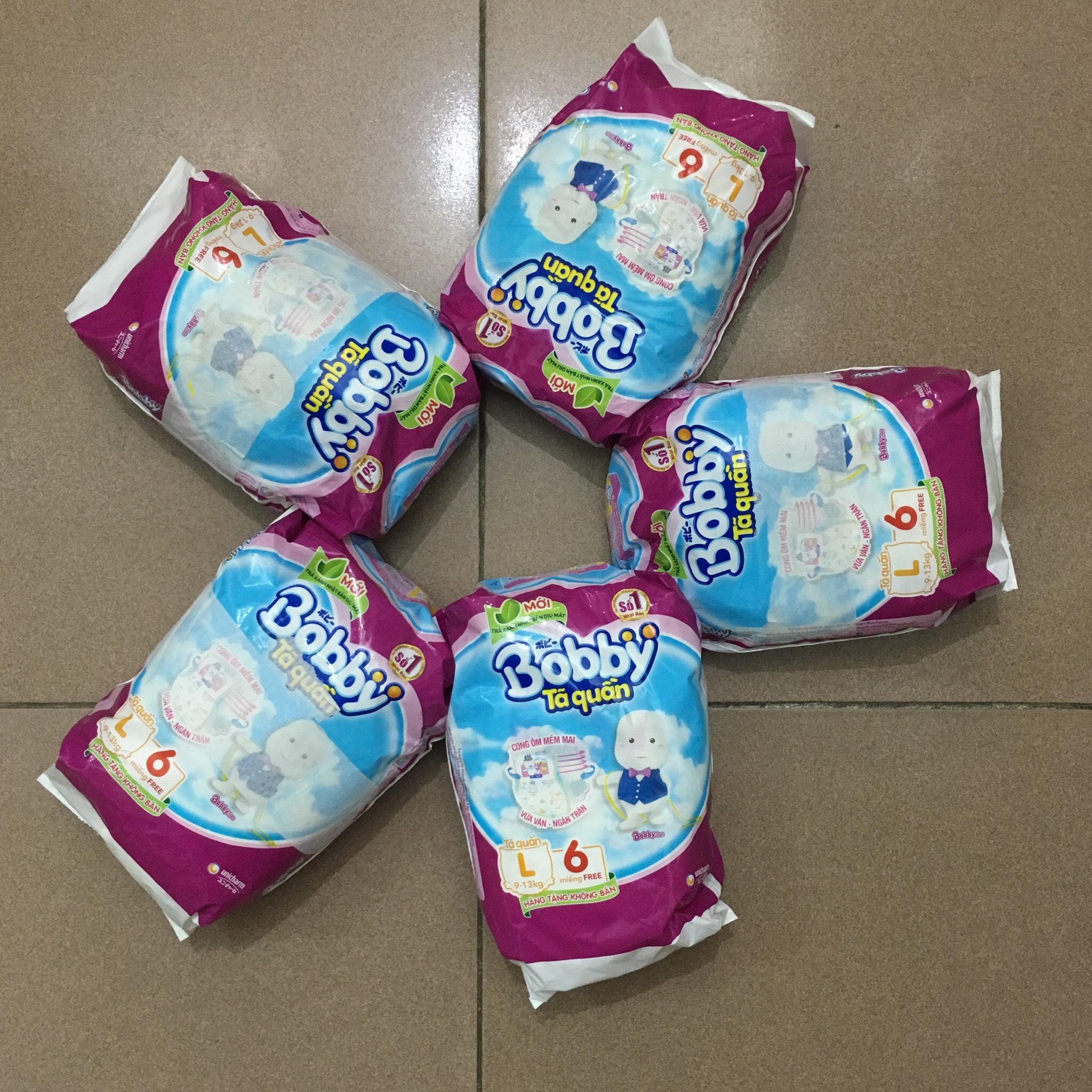 Combo 5 túi tã bỉm quần Bobby mini (8 miếng/ túi) size XXL (>15kg)