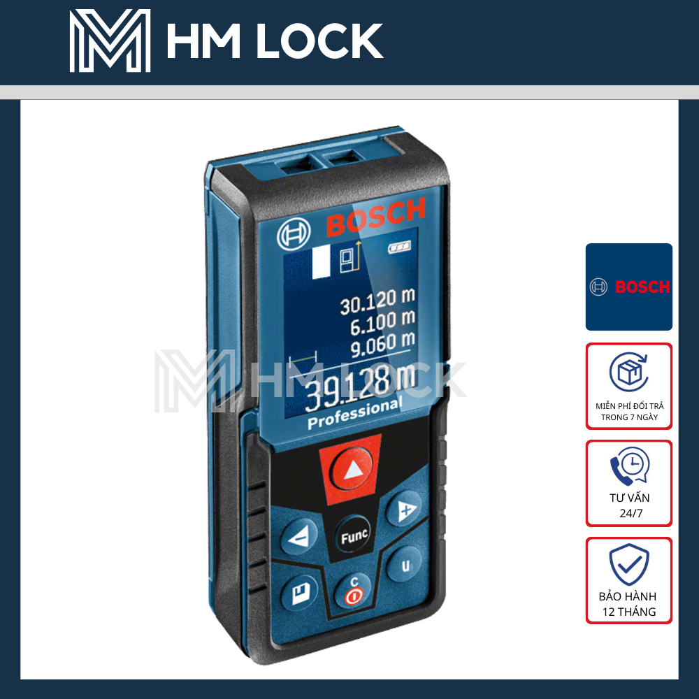 Máy đo khoảng cách laser 40m bosch glm 400 - sai số 1.5mm - 15 phép đo - hàng chính hãng - 0601072rk0