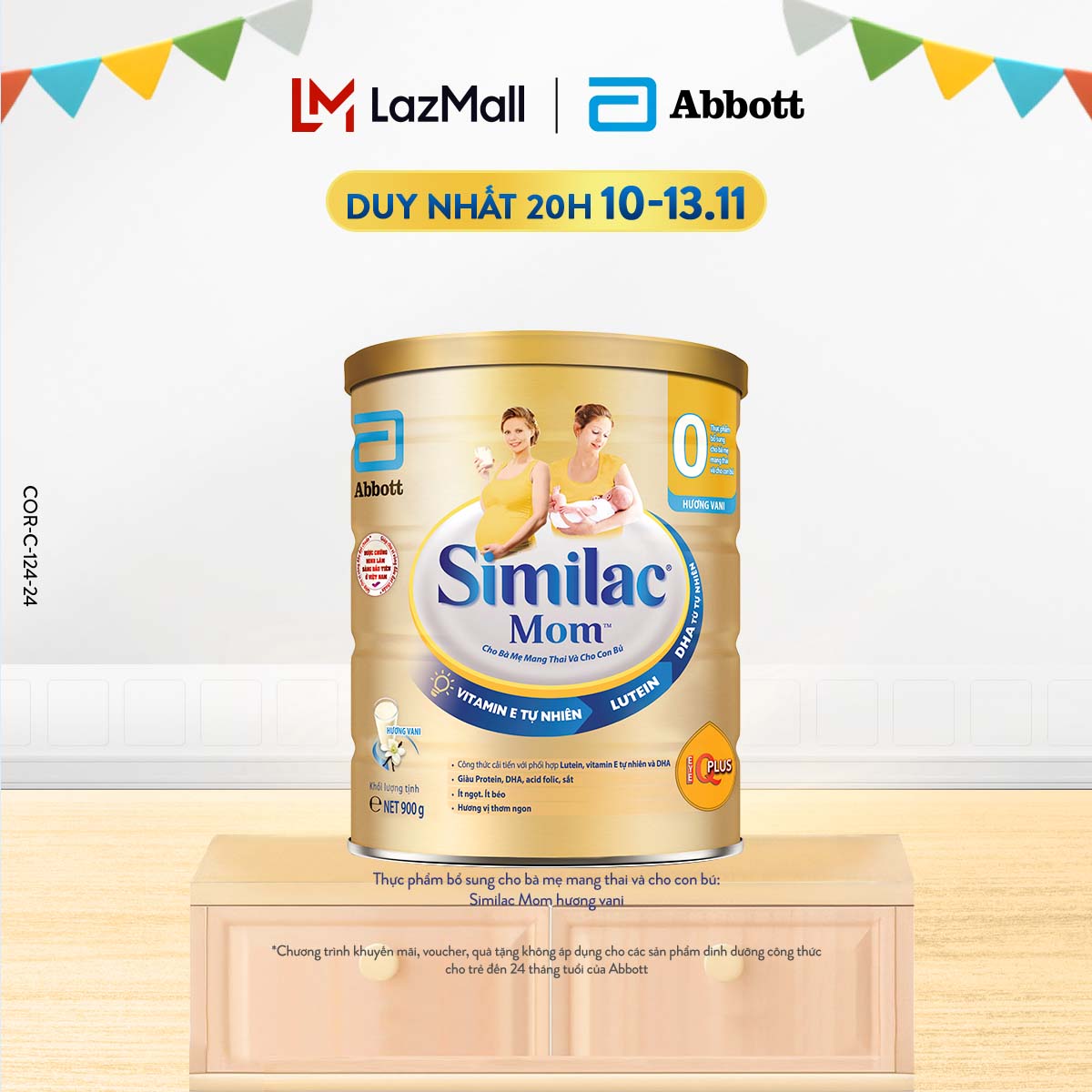 Sữa bột Similac Mom hương vani 900g