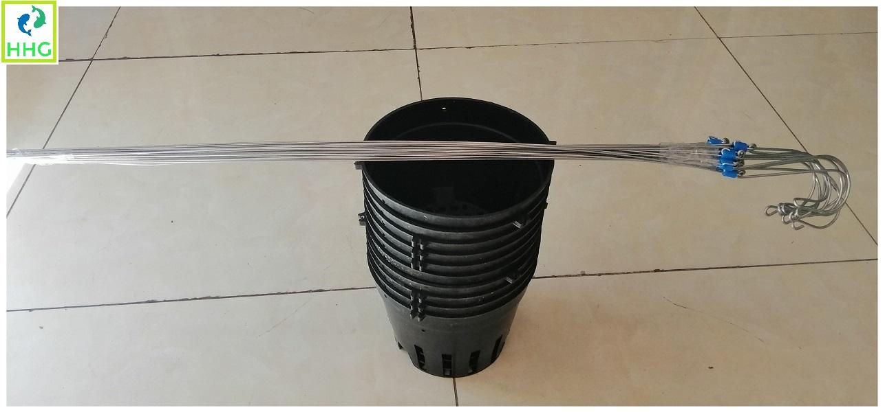 Combo 10 chậu nhựa trồng lan fi 16 + 10 móc kẽm treo chậu siêu bền!