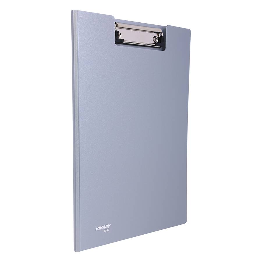 Bìa trình ký đôi nhựa A4 T332 Kinary, Bìa kẹp tài liệu, kẹp hồ sơ ( màu xám ) loại tốt. Do VPP Hiếu Cường Cung Cấp