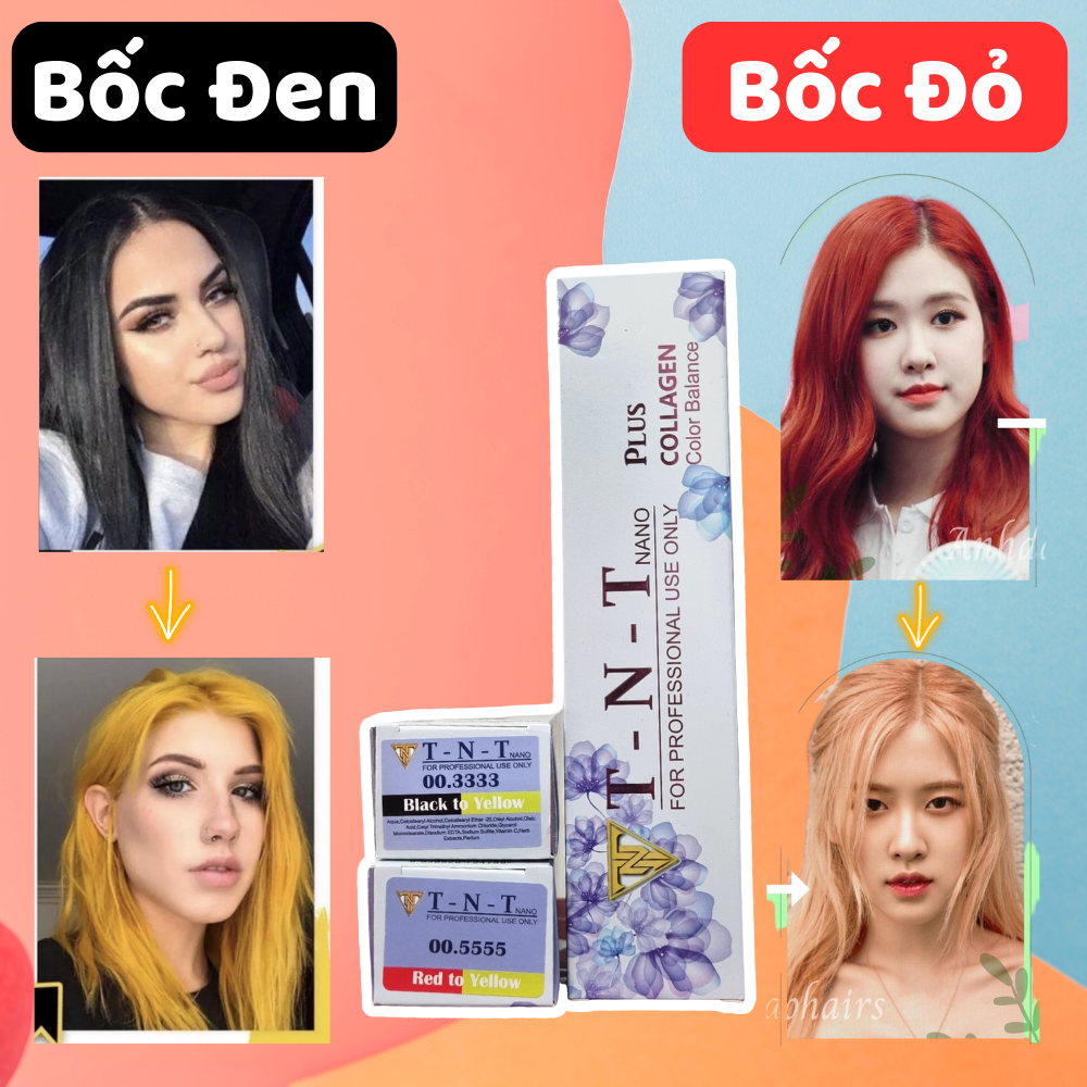 Thuốc bóc đen , bóc đỏ không hư hại tóc 100ml - - thuốc bốc màu đỏ đen tnt