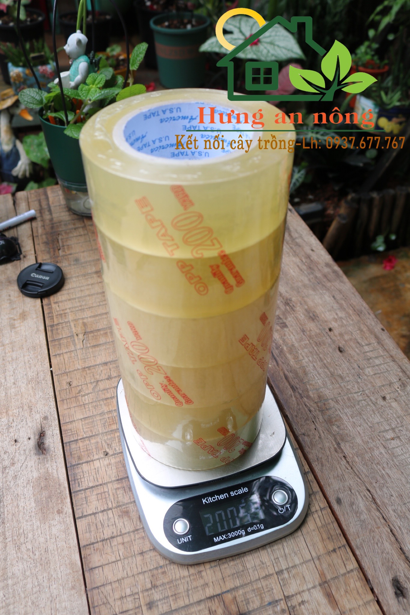 1 cây 6 cuộn băng keo 200 yard 2 ký