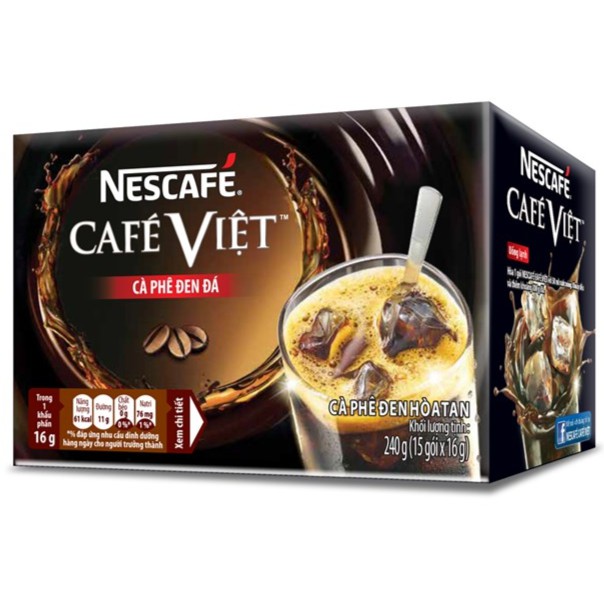 Cà phê đen hòa tan NesCafe Việt hộp 240g (15 gói)