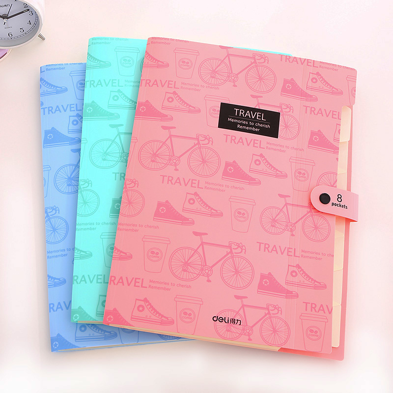 Bìa Đựng Hồ Sơ 8 ngăn - File Hồ Sơ 8 ngăn DELI Chính Hãng