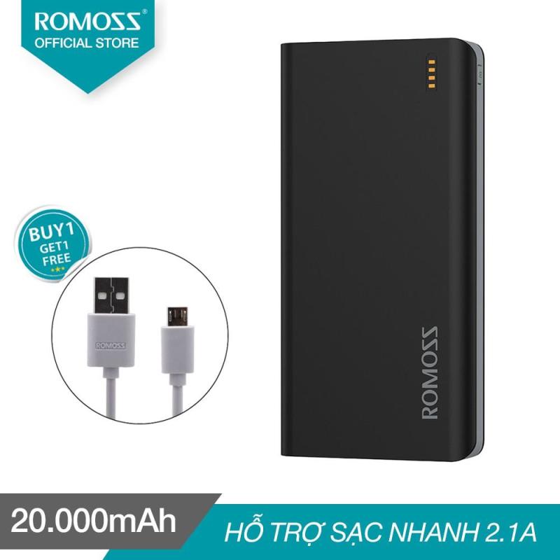 Giá Pin sạc dự phòng Romoss Solit 20 20.000mAh (Đen) tặng Cáp sạc micro USB Romoss dài 1m - Hãng phân phối chính thức