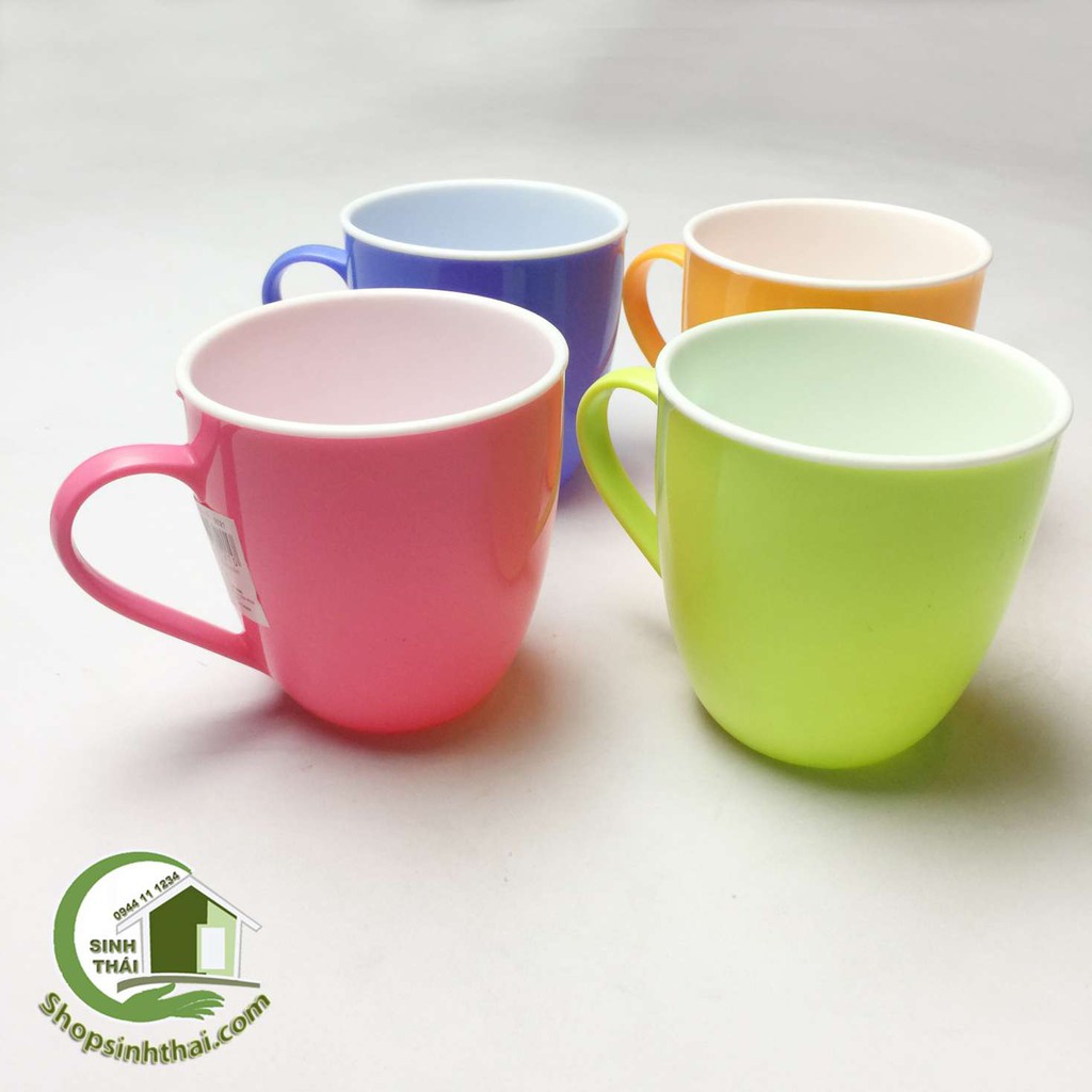Ca uống nước ly cốc nhựa uống nước cao cấp hai màu - giao màu ngẫu nhiên