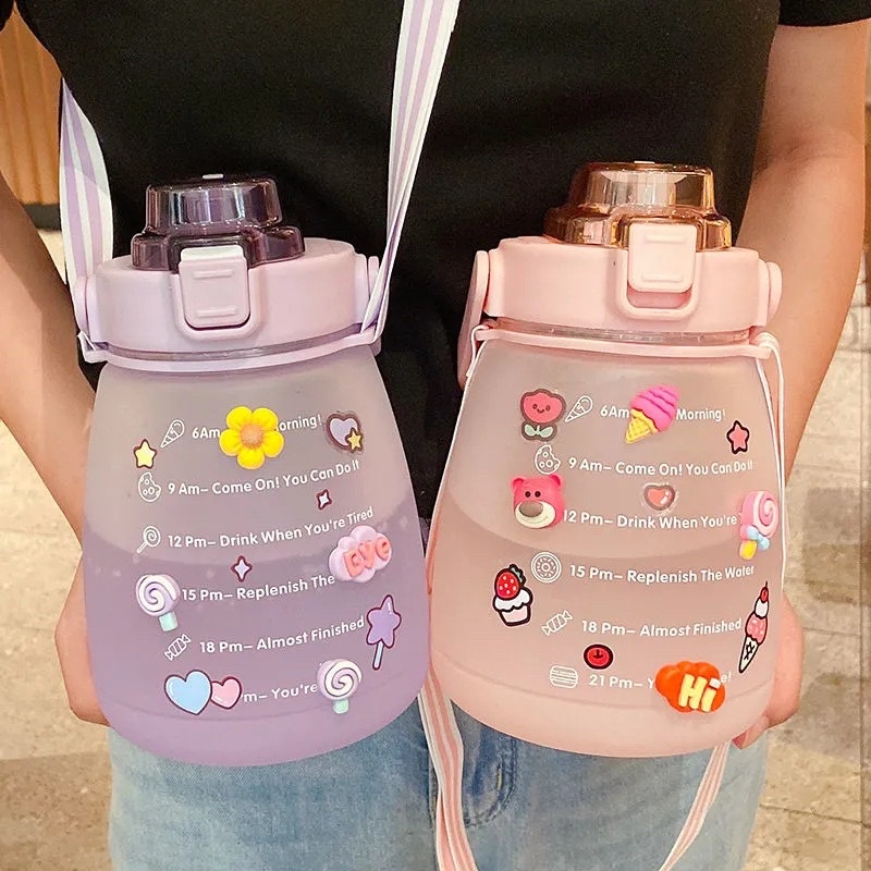 Bình Nước 1400ml,1L Cao Cấp. Bình Nước cute, có vạch chia