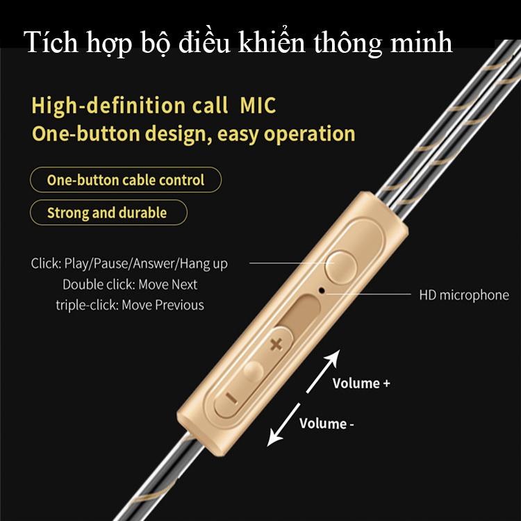 Tai Nghe có dây âm thanh hifi jack 3.5 mic đàm thoại, tai nghe lõi kép nhét tai 4 loa mini, 4 sợi cuốn loa supper bass siêu trầm cực mạnh đa năng đi phượt dùng cho mọi điện thoại giá rẻ 15k