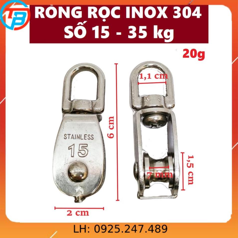 Ròng rọc inox 304 số 15 cáp thép thái bình vinàn