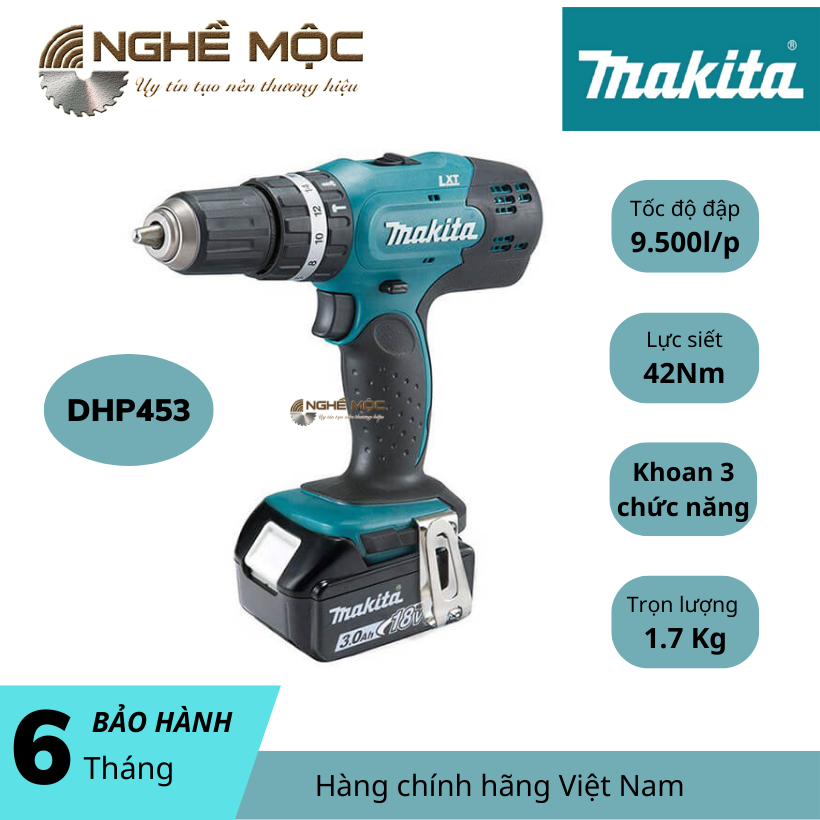 Máy khoan pin makita dhp453 18v chính hãng