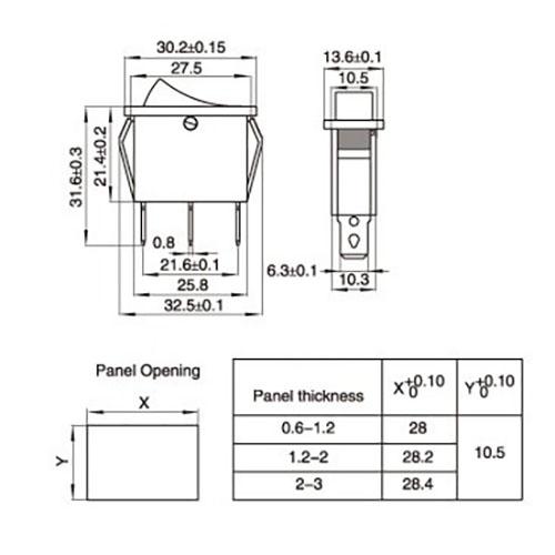 10 Công tắc bập bênh KCD3 16A- Công tắc 2 kênh