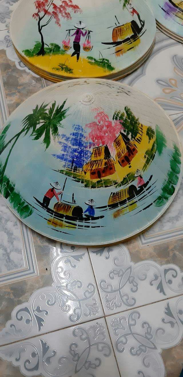 Bộ 5 nón lá vẽ tranh phong cảnh (0978945425)