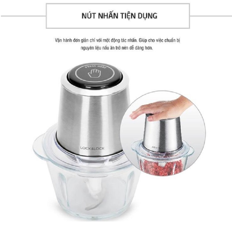 Máy xay thịt cối thủy tinh Lock&Lock EJM161BLK 1.2L