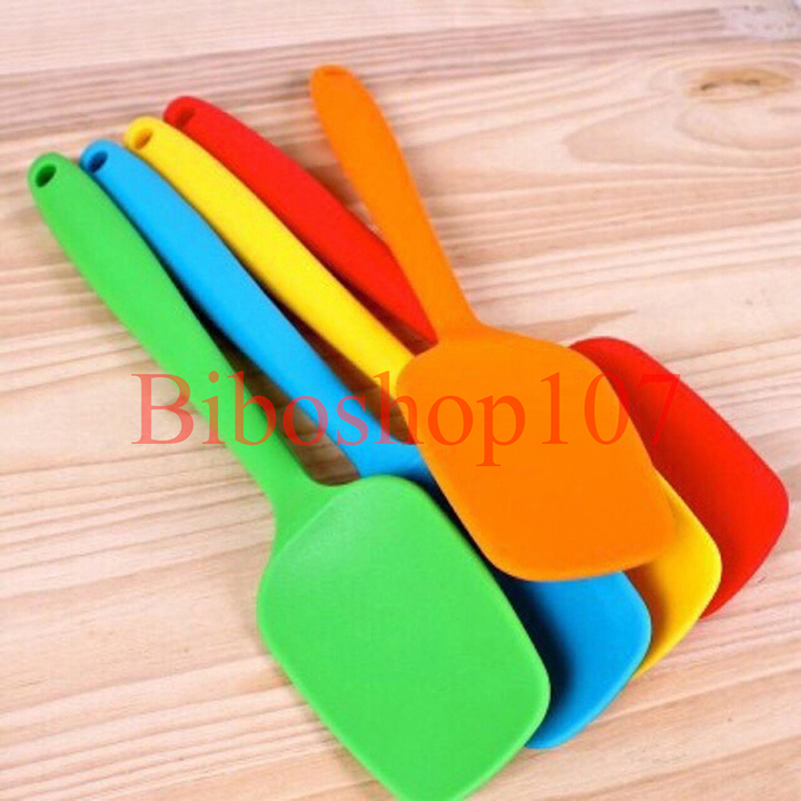 Phới thìa silicon khuấy trộn đồ ăn, làm bánh (Cây vét bột hình thìa)