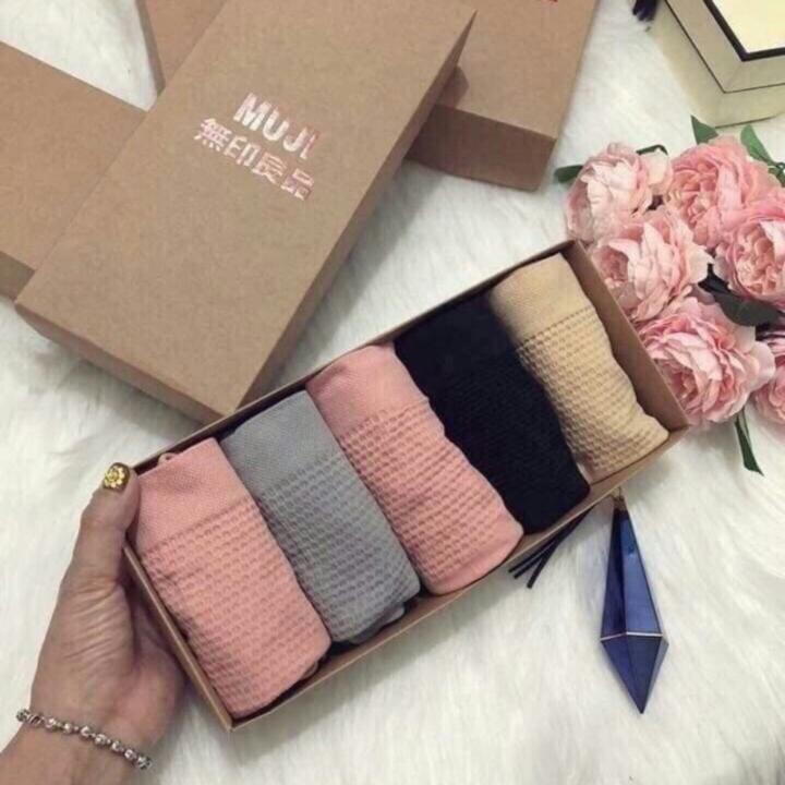 Quần Lót Nữ Cotton -Quần Lót Thông Hơi Nâng Mông Khàng Khuẩn Hàng Đẹp -Hộp 5 Quần
