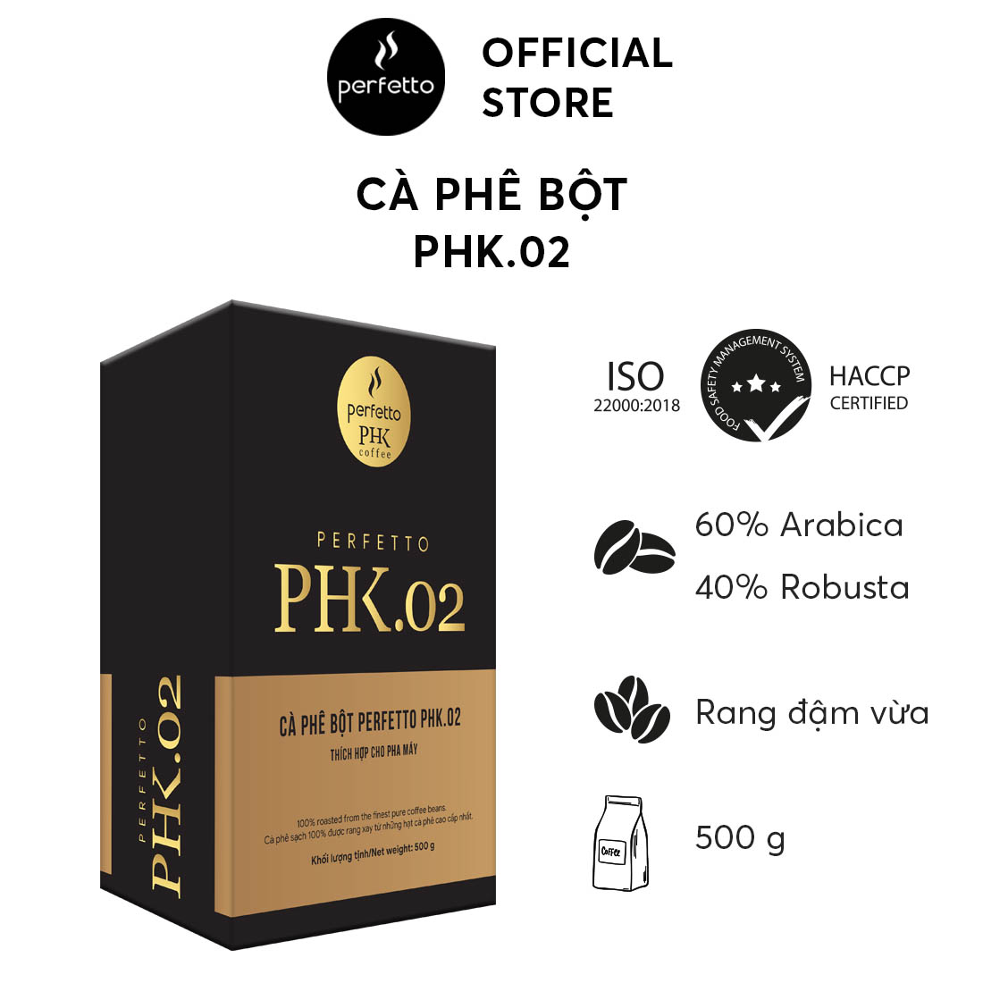 [Perfetto Coffee] Cà phê hạt - Cà phê bột PHK.02 (250g/ 500g)