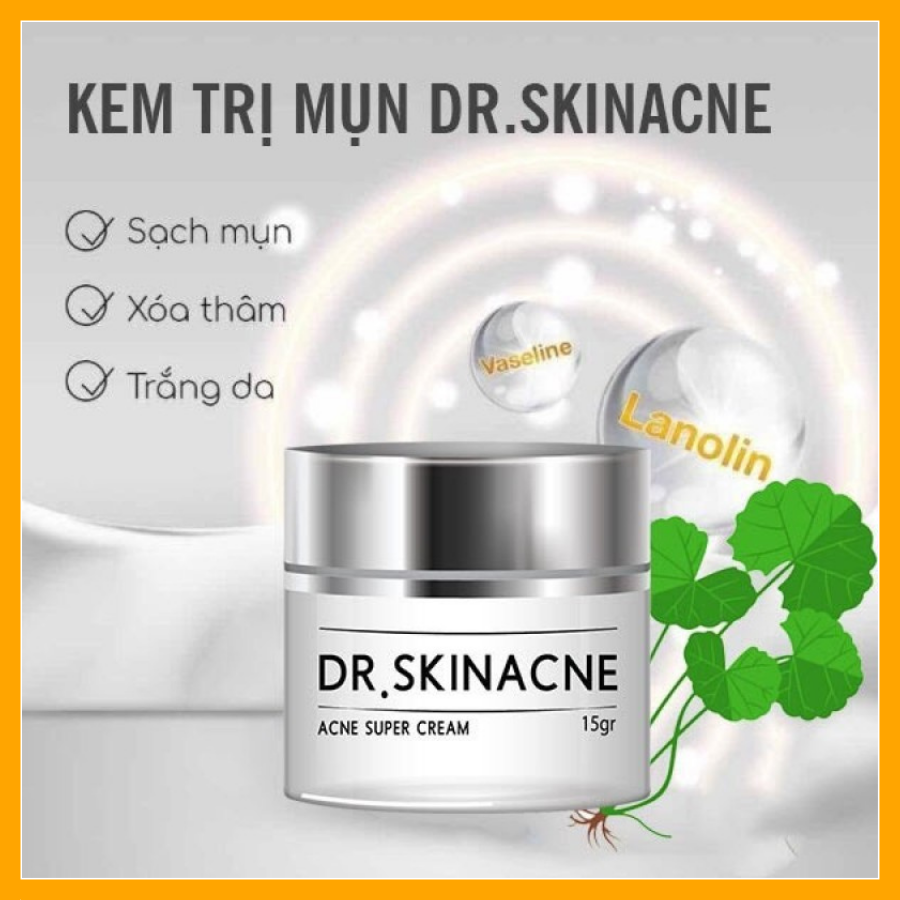 Kem dưỡng da DR SKINACNE SUPER CREAM xoá mụn cám mụn bọc mụn ẩn và tàn nhang sẹo thâm se khít lỗ chân lông an toàn hiệu quả với tinh chất nghệ rau má dầu tràm và mật ong hiệu quả sau 7 ngày sử dụng