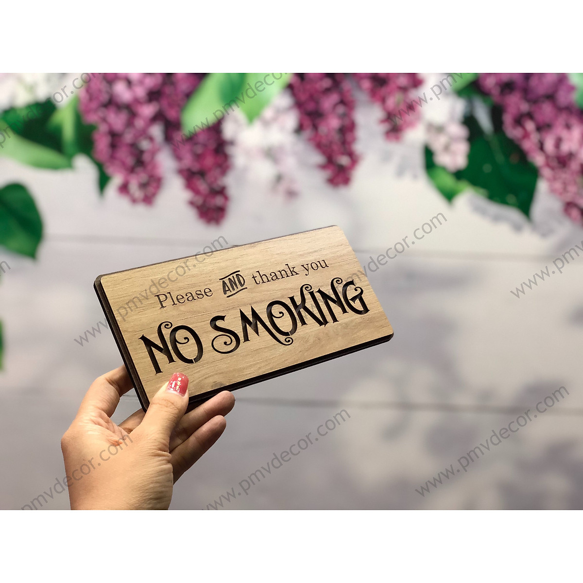 Bảng nosmoking, kt: 200*100mm gỗ 2 màu tương phản