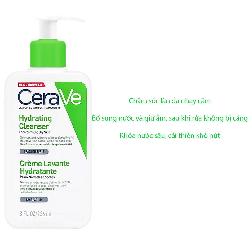 Sữa Rửa Mặt CeraVe Hydrating Cleanser 236ML