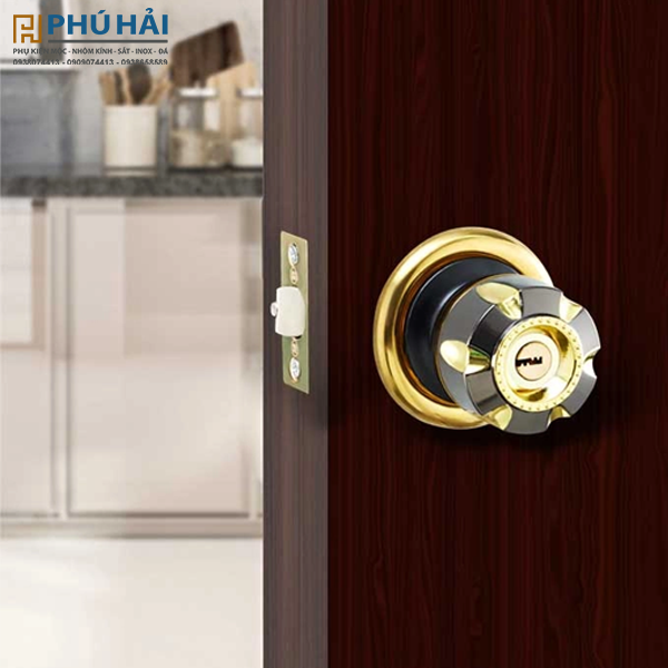 Khóa tròn Pasini 5890 Đen Vàng (cò ngắn)