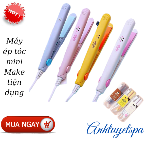 Máy ép tóc mini make, máy là tóc mini uốn ép 2 trong 1 tiện dụng nhiều màu
