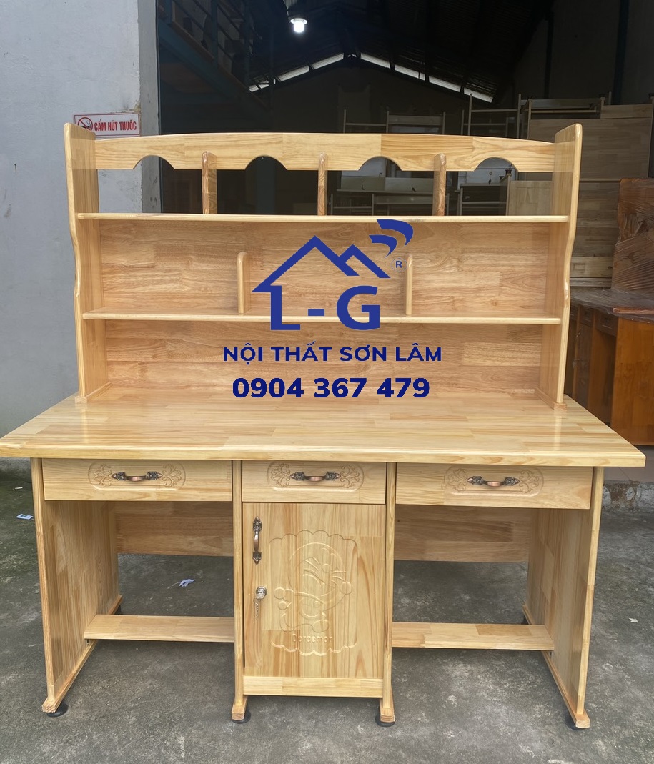 Bàn học sinh gỗ thông bàn đôi