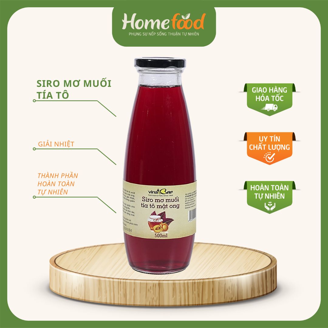 Nước tía tô mơ muối mật ong chai 500ml