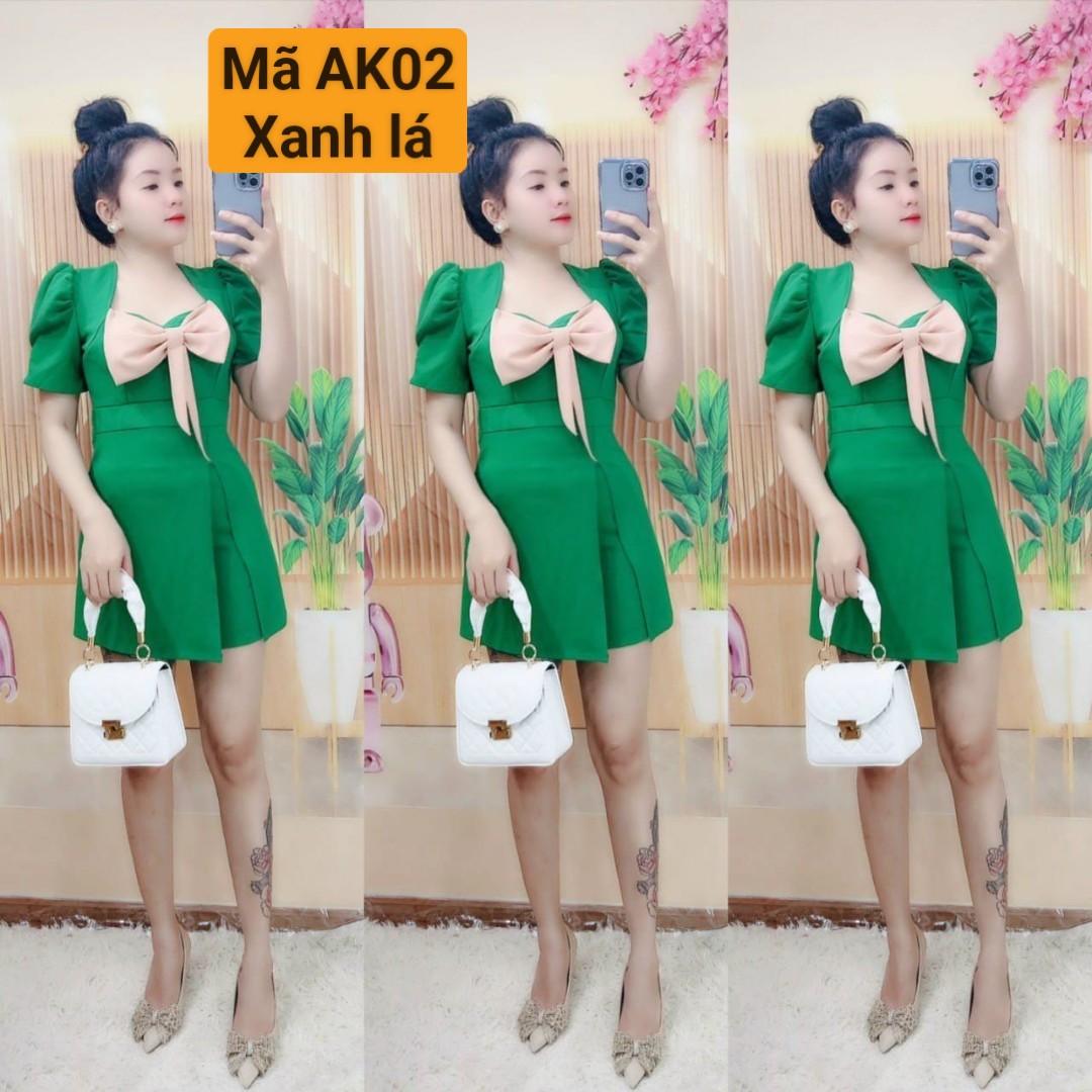 SÉT ĐẦM KÈM QUẦN-PHỐI NƠ DỄ THƯƠNG.MÃ AK02
