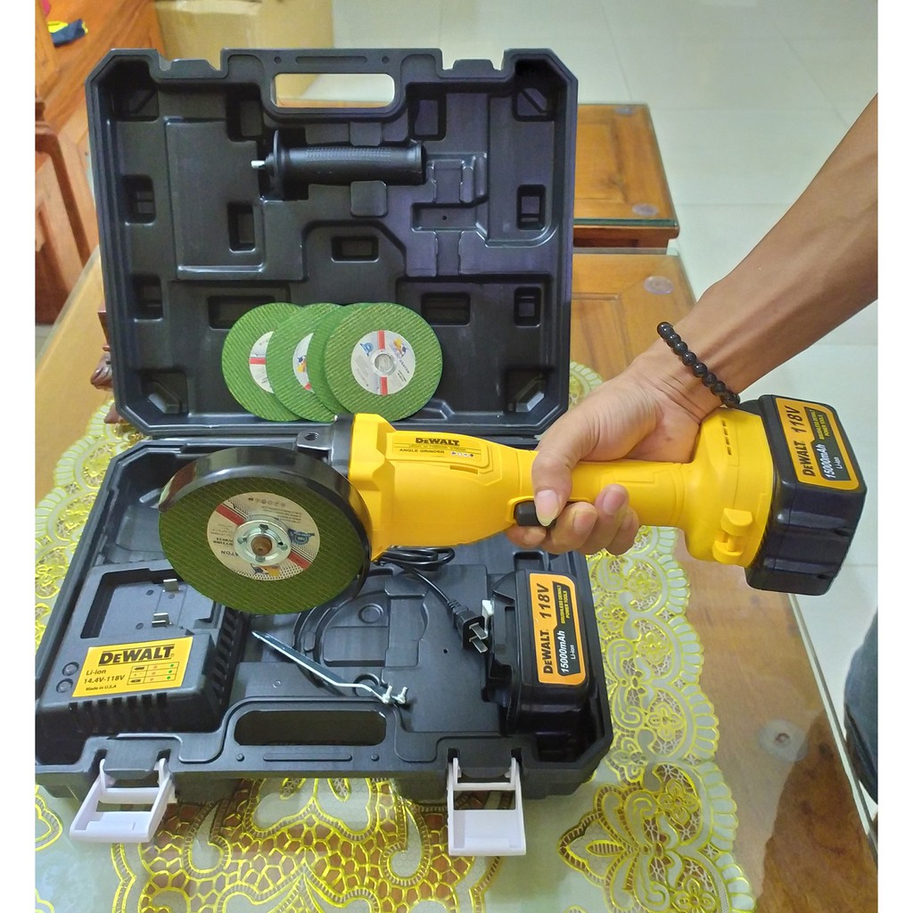 Máy mài cắt DEWATL 118V-2 Pin Khủng 10cell
